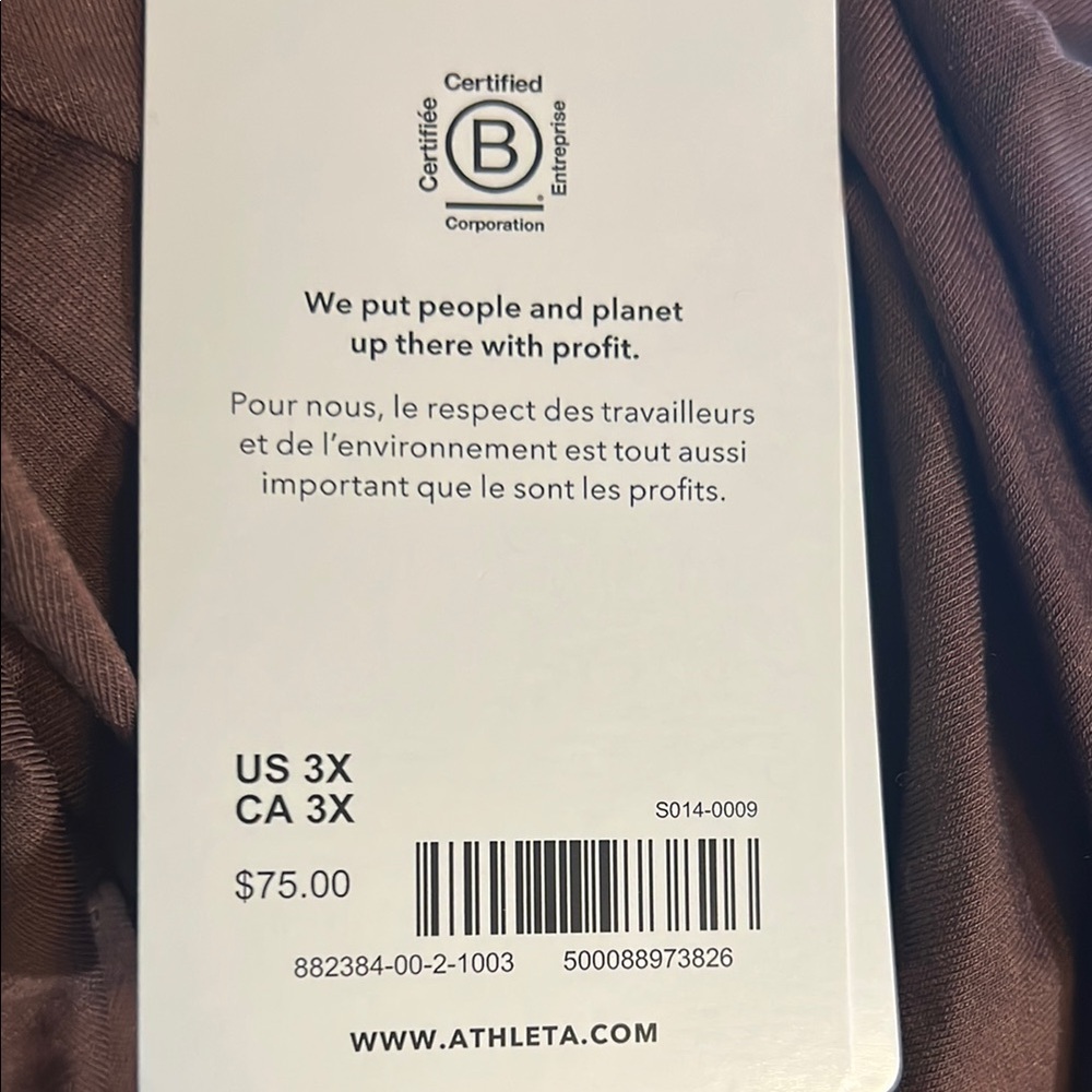 Athleta NWT Brown Ruched Long Sleeve Crop Top - Picture 4 of 8